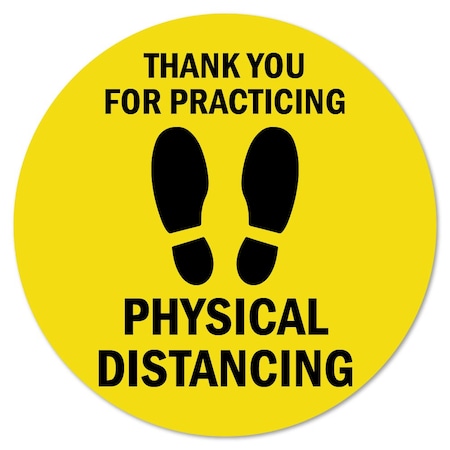 Signmission Thank You For Practicing Safe Distance Non-Slip Floor Graphic, 7in Vinyl, 7" x 7", FD-X-7-99975 FD-X-7-99975